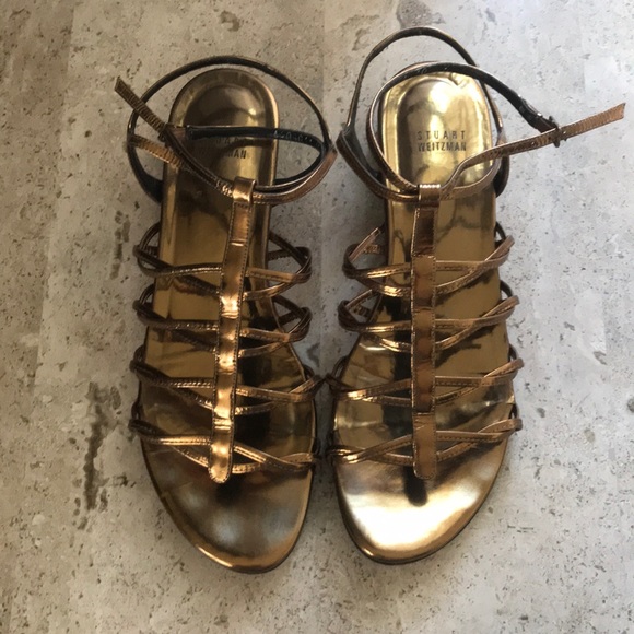 Stuart Weitzman gold/bronze sandals - Picture 2 of 5